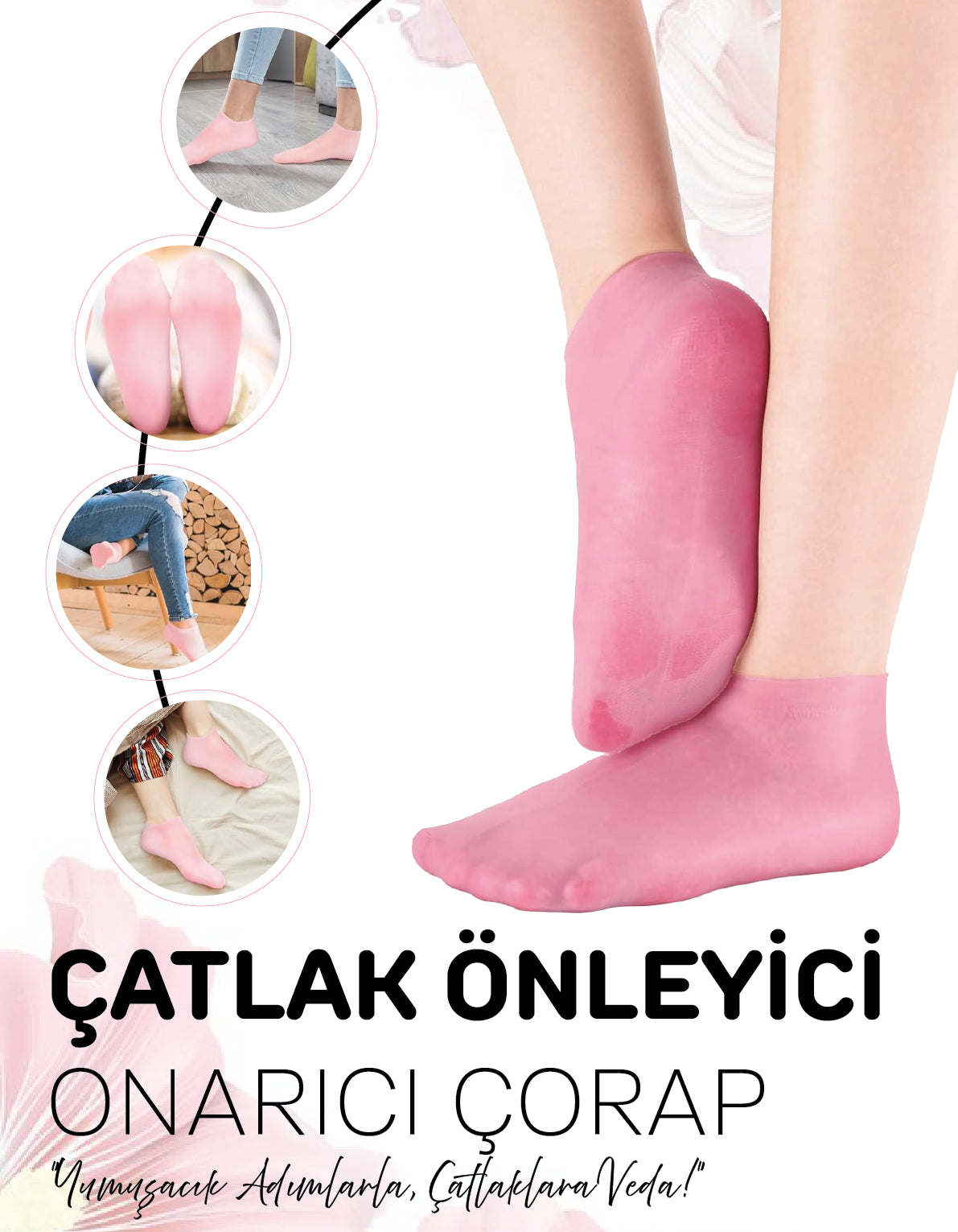 Slikon Jel Ayak Nemlendirici Çorap