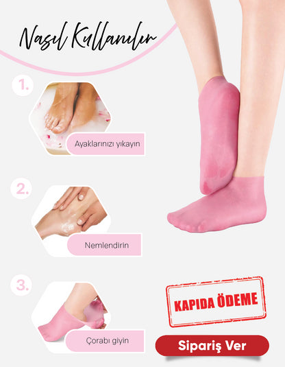 Slikon Jel Ayak Nemlendirici Çorap