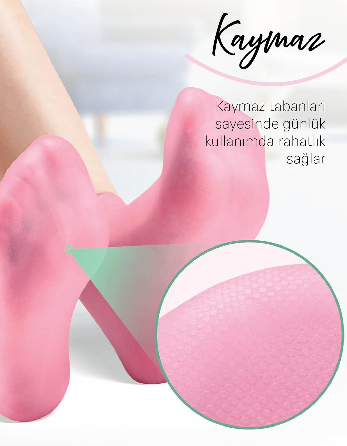 Slikon Jel Ayak Nemlendirici Çorap