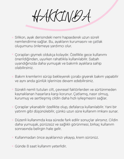 Slikon Jel Ayak Nemlendirici Çorap